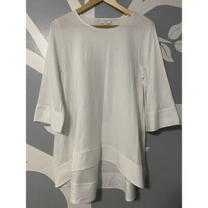 Christian Siriano for J.Jill Hi-Low Hem Blouse Size M Bell-Sleeves Oversized